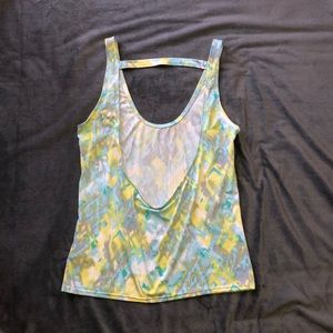 Open back tank top tribal tie dye